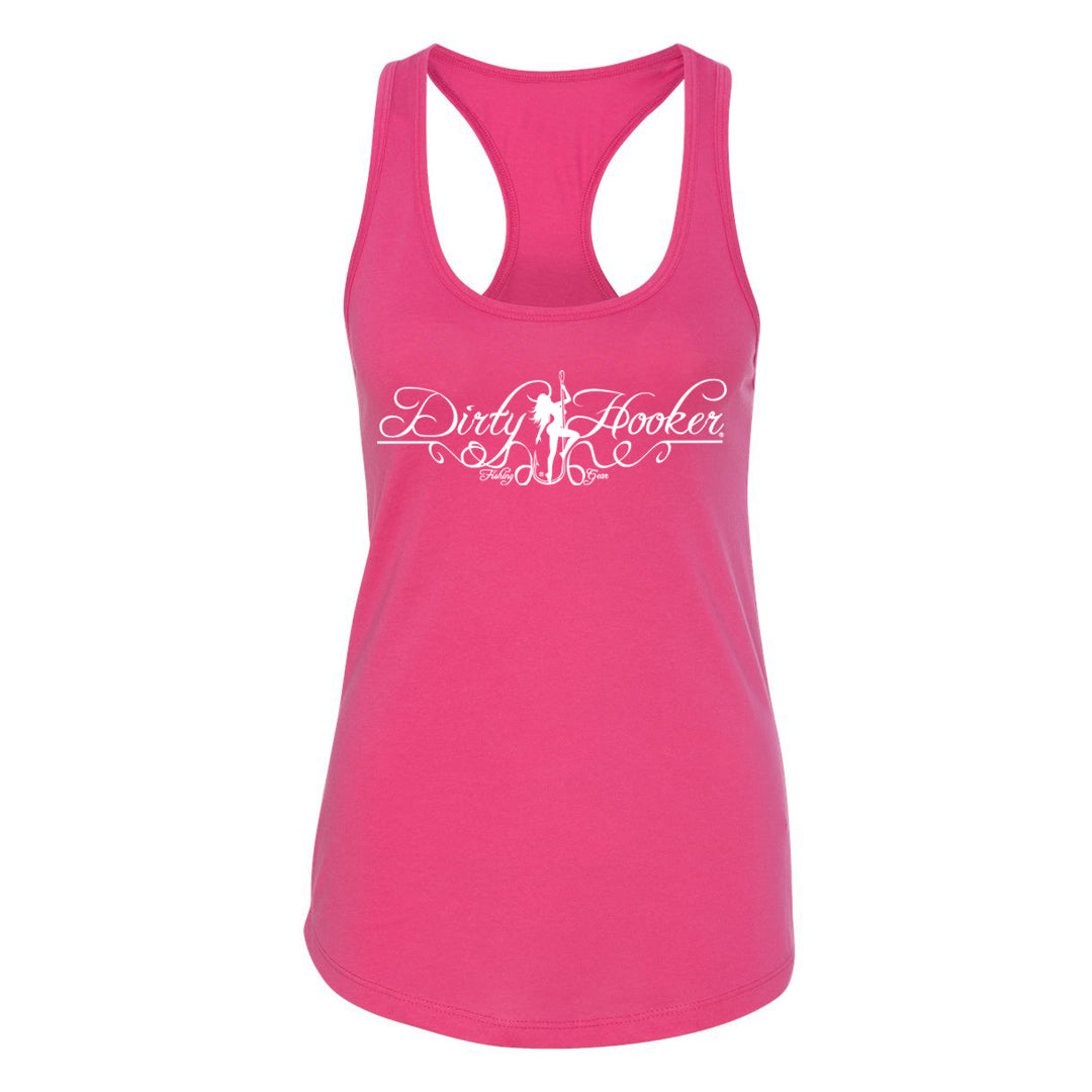 dirty hooker fishing gear tank top Dirty Hooker Script 2 Ladies Tank Top Script 2 Tank Top / Black / L
